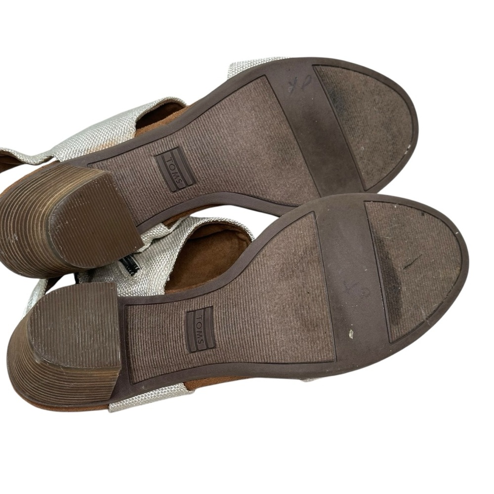 TOMS Women's Cream Wedge Sandals Size 8.5 - Picture 8 of 9
